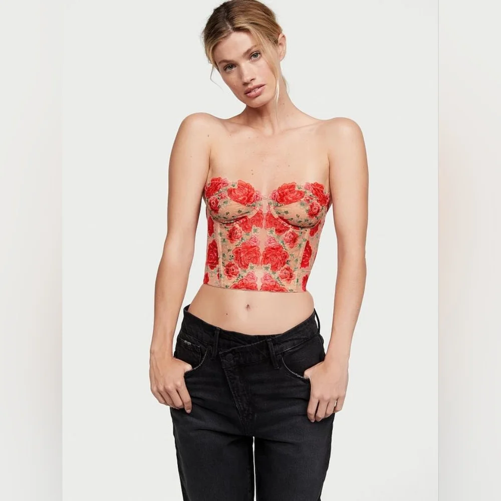 Victoria's Secret Dream‎ Angels Embroidered Illuminating Blooms Bra Top 32B NWT